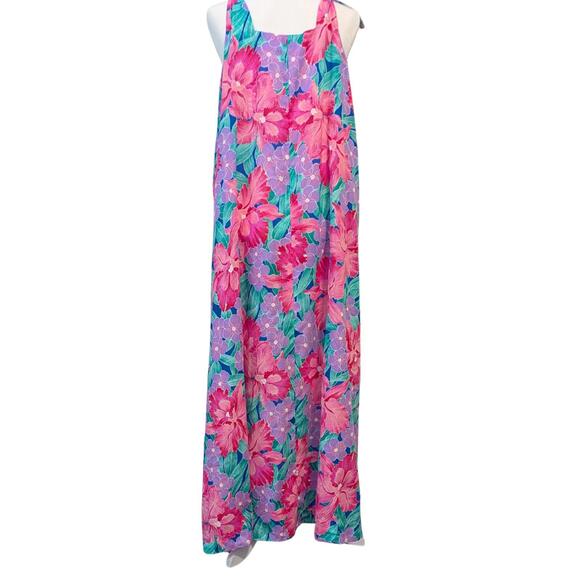 Vintage 1970s Handmade Floral Maxi Dress - Women's Large - Picture 3 of 8